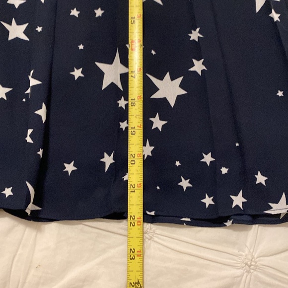 J. Crew navy pleated polyester skirt with white stars - Picture 6 of 8